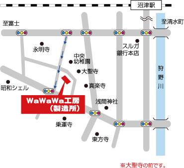 wawawa工房　エコ・アカデミー地図